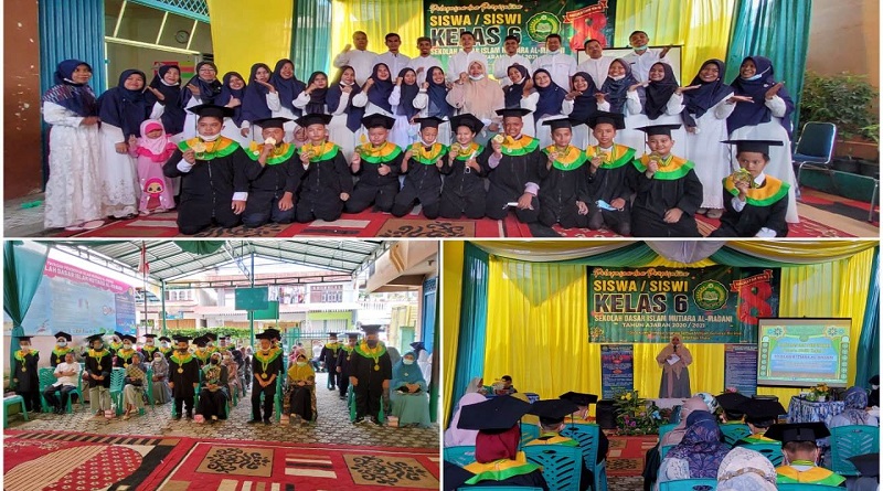 Foto Bersama Ketua YPI Mutiara Almadani dengan Siswa, Guru dan Orangtua Walimurid
